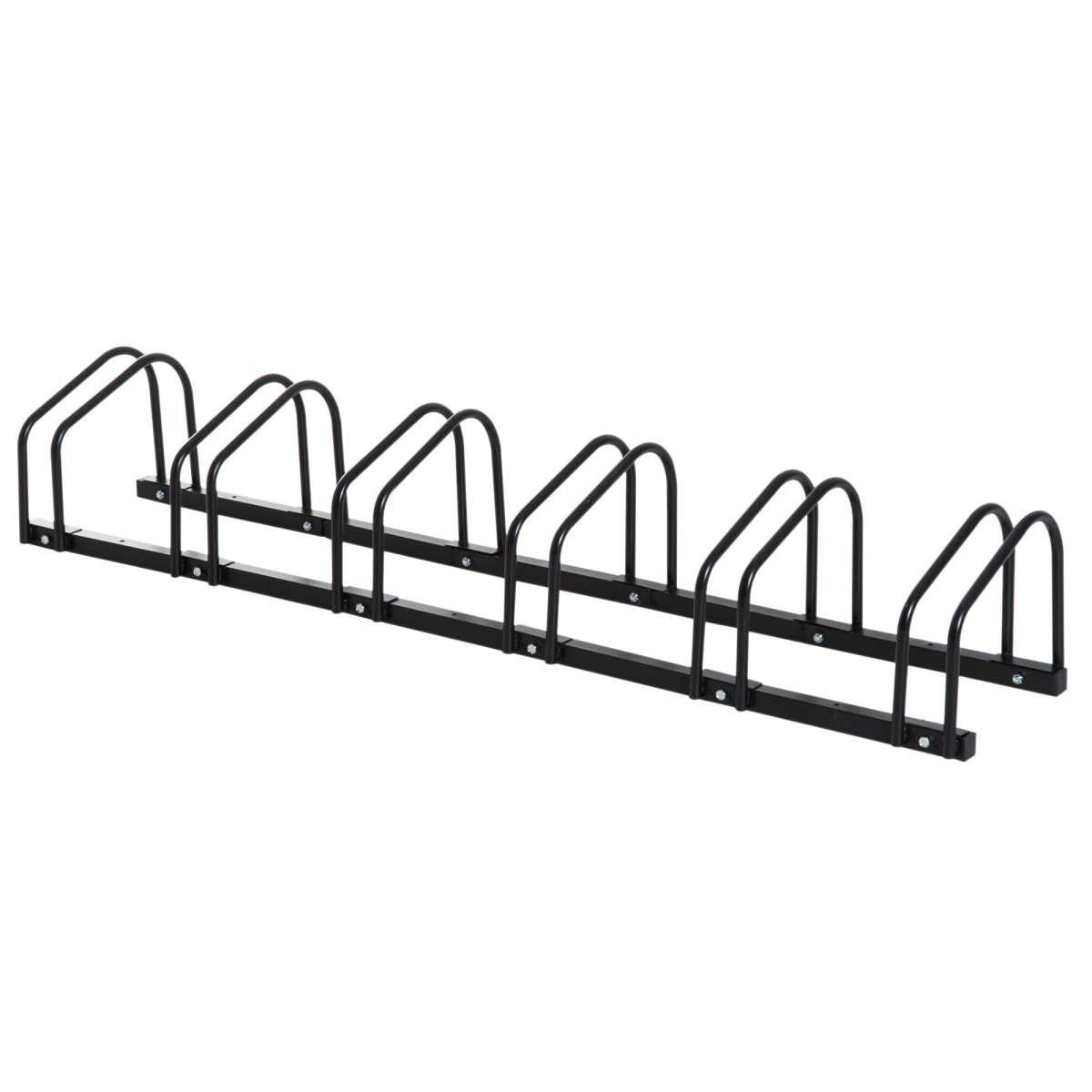 6 Bike Parking Rack Locking Storage Stand Holder Floor or Wall Mount Detachable Single Bike Stand Black Steel