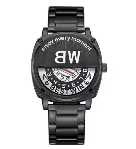 Bestwin Men's Fashion Black Waterproof Quartz Watch