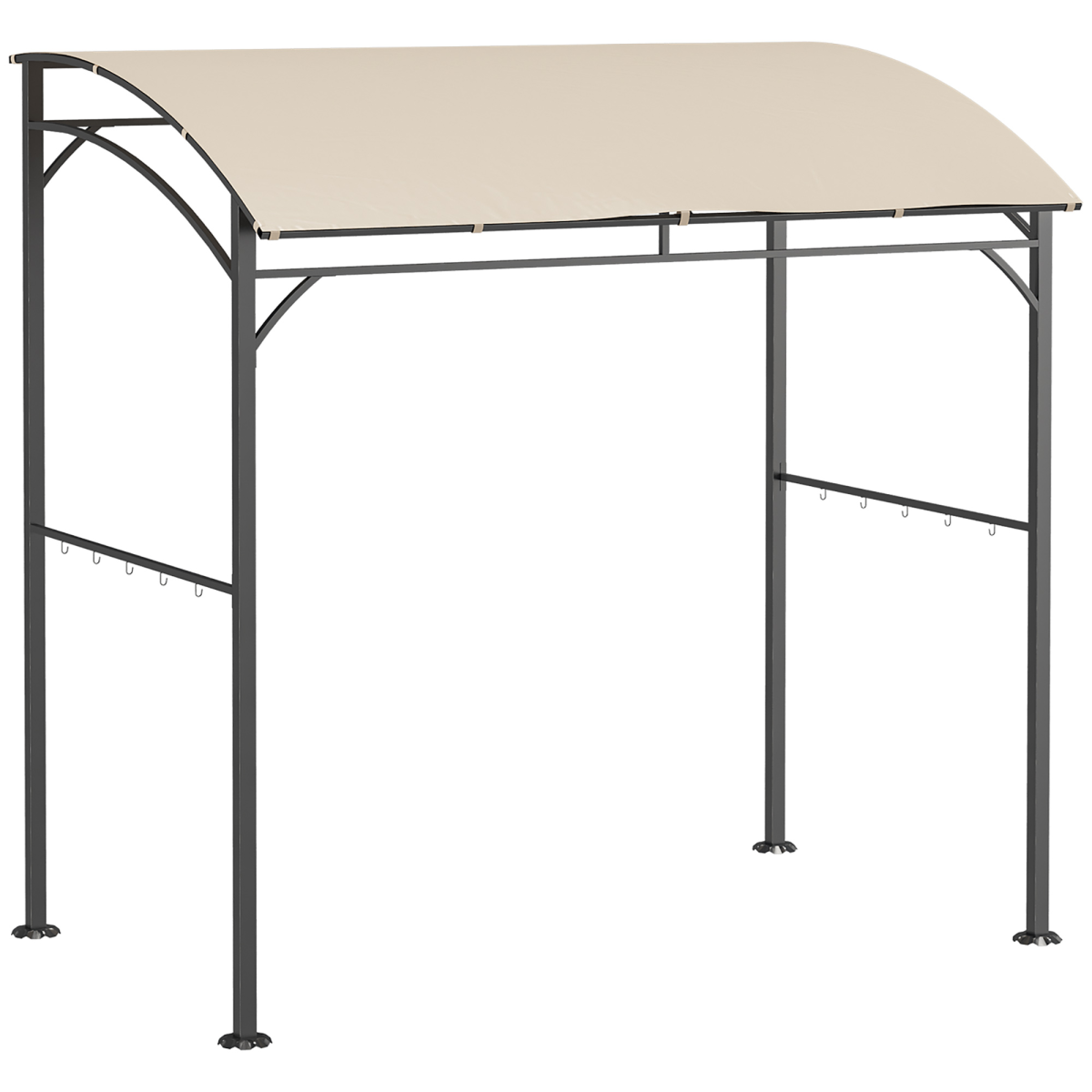 Outsunny 2.15 x 1.5m BBQ Gazebo with Canopy & 10 Hooks, Beige