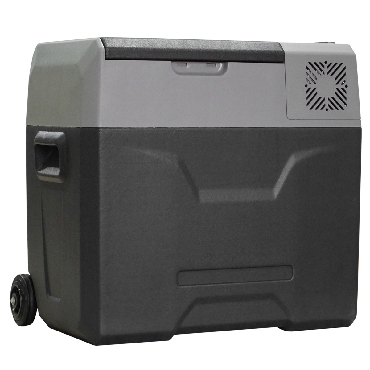 Portable Car Refrigerator 50L, 12/24V Fridge Freezer, Adjustable to -20°C, Touch Control Panel, USB Charging, Wheels