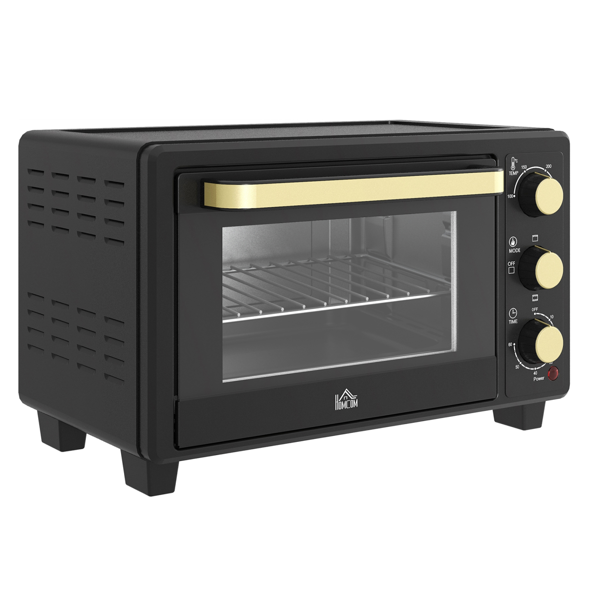 HOMCOM 16L Countertop Mini Oven 1400W with Adjustable Temp & Timer