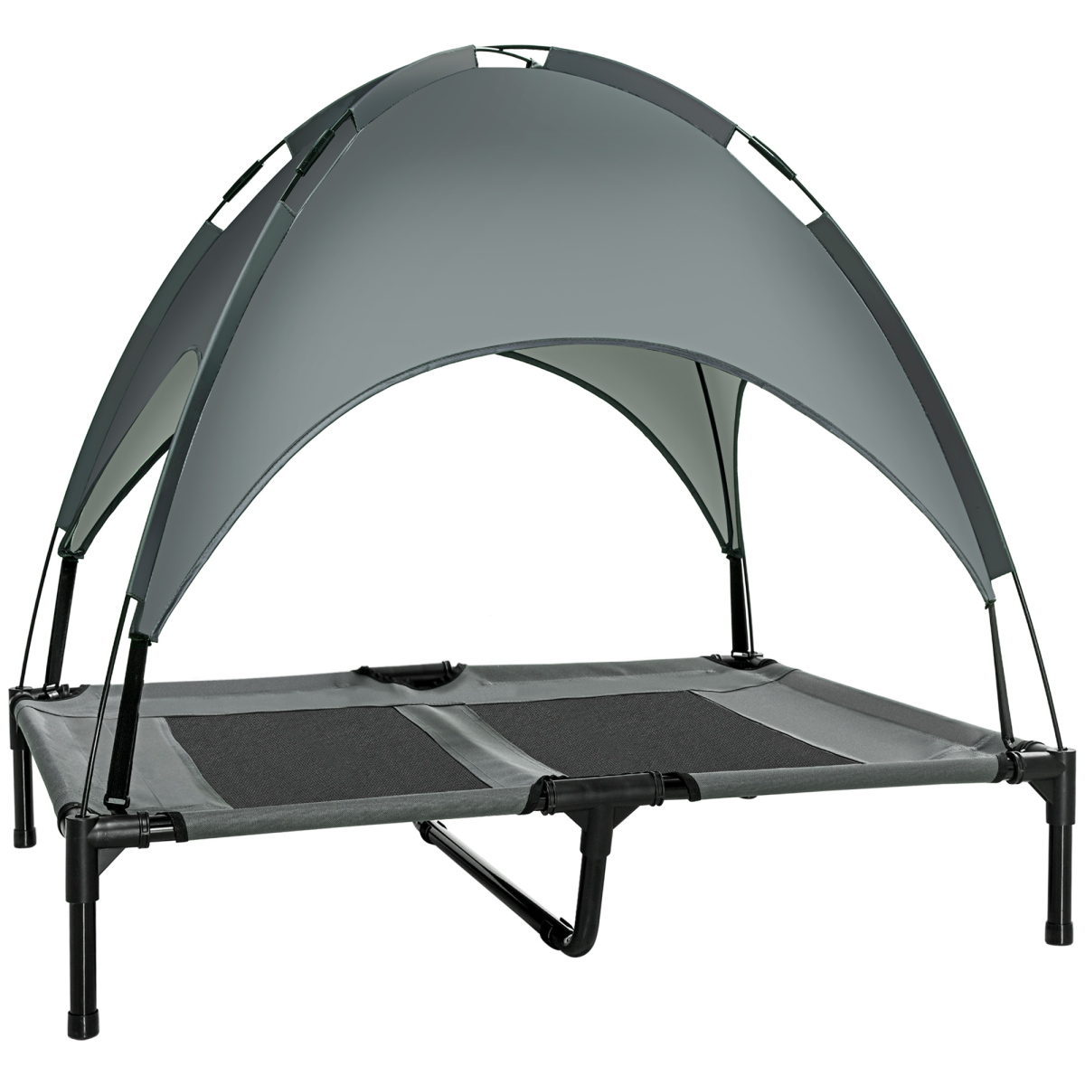 92 cm Elevated Dog Bed Raised Pet Cot with Removable Canopy, Steel Frame, for Small and Medium Pets Up to 20 kg, Pawhut