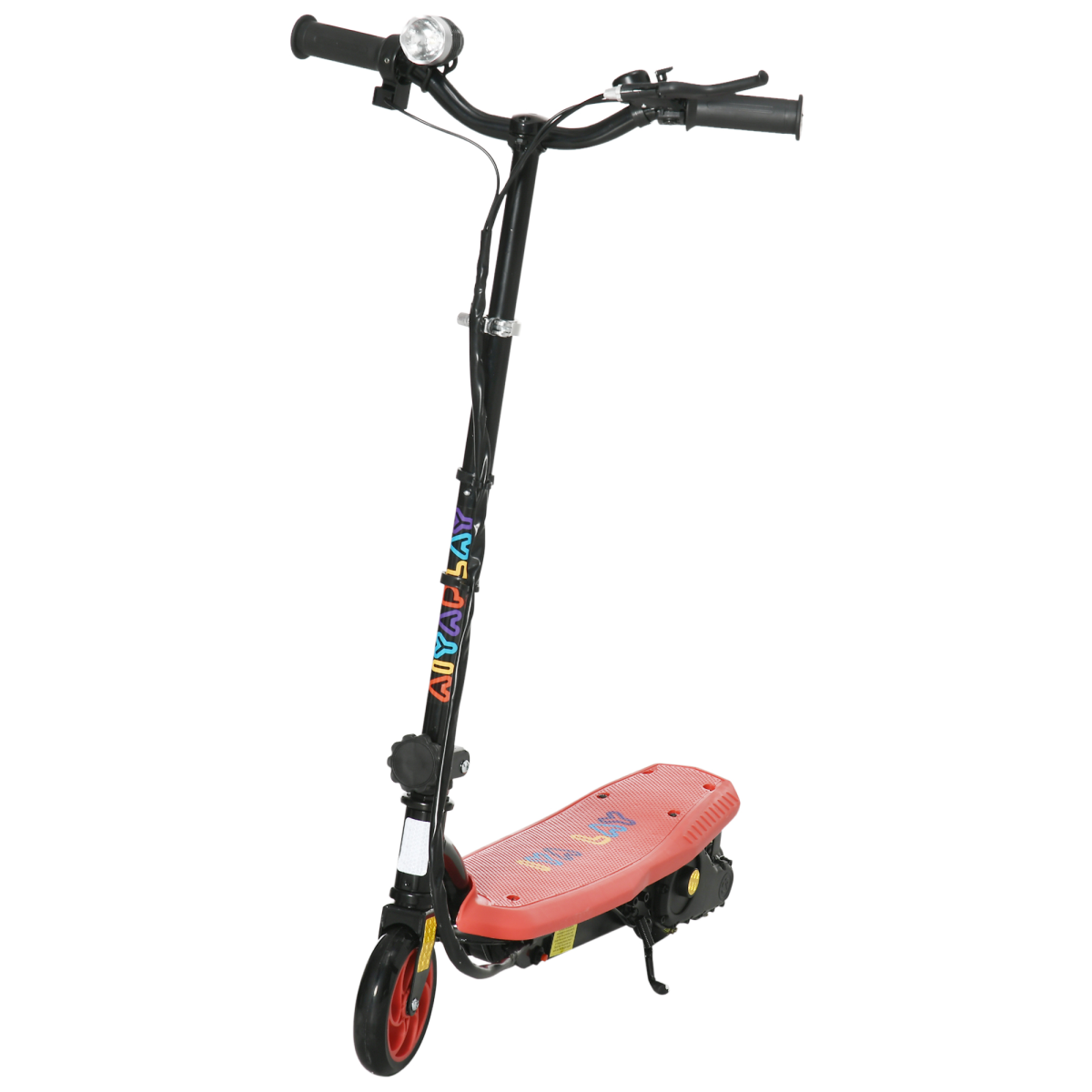 Folding Electric Scooter with LED Headlight, Ages 7-14, Red