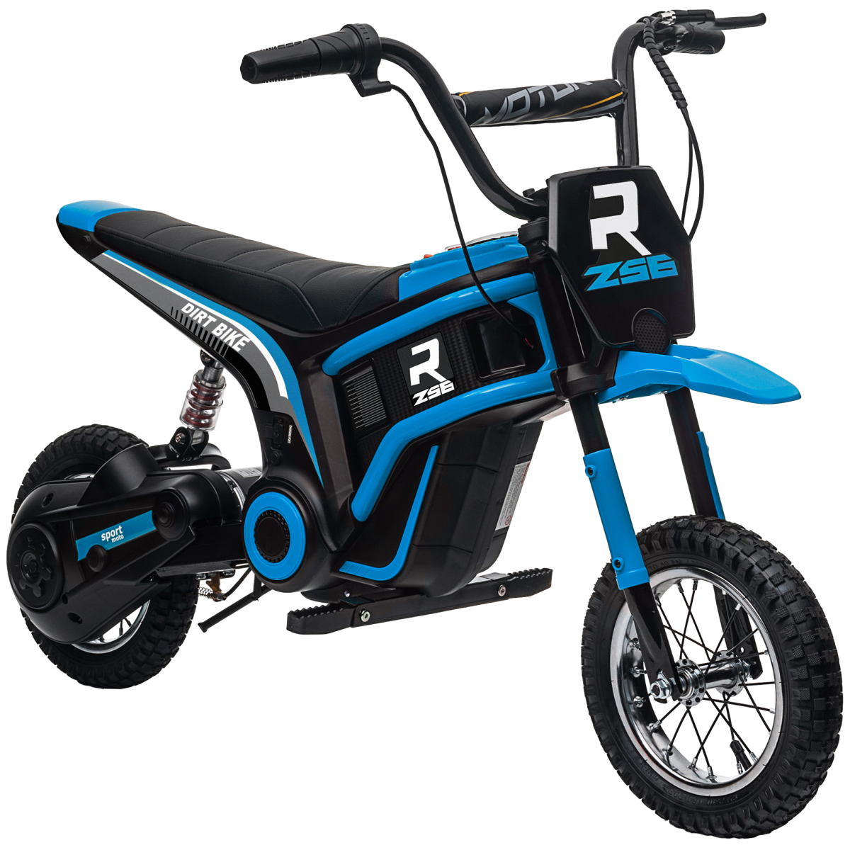 HOMCOM 24V Kids Electric Motorbike, Twist Throttle, Music & Horn, Blue