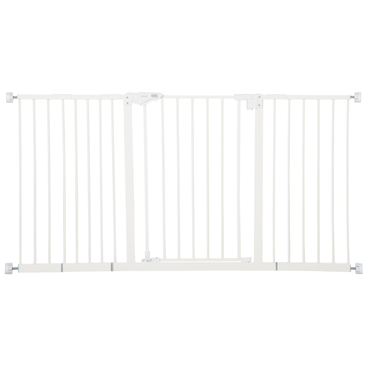 Adjustable White Safety Gate with 3 Extensions and 4 Screws