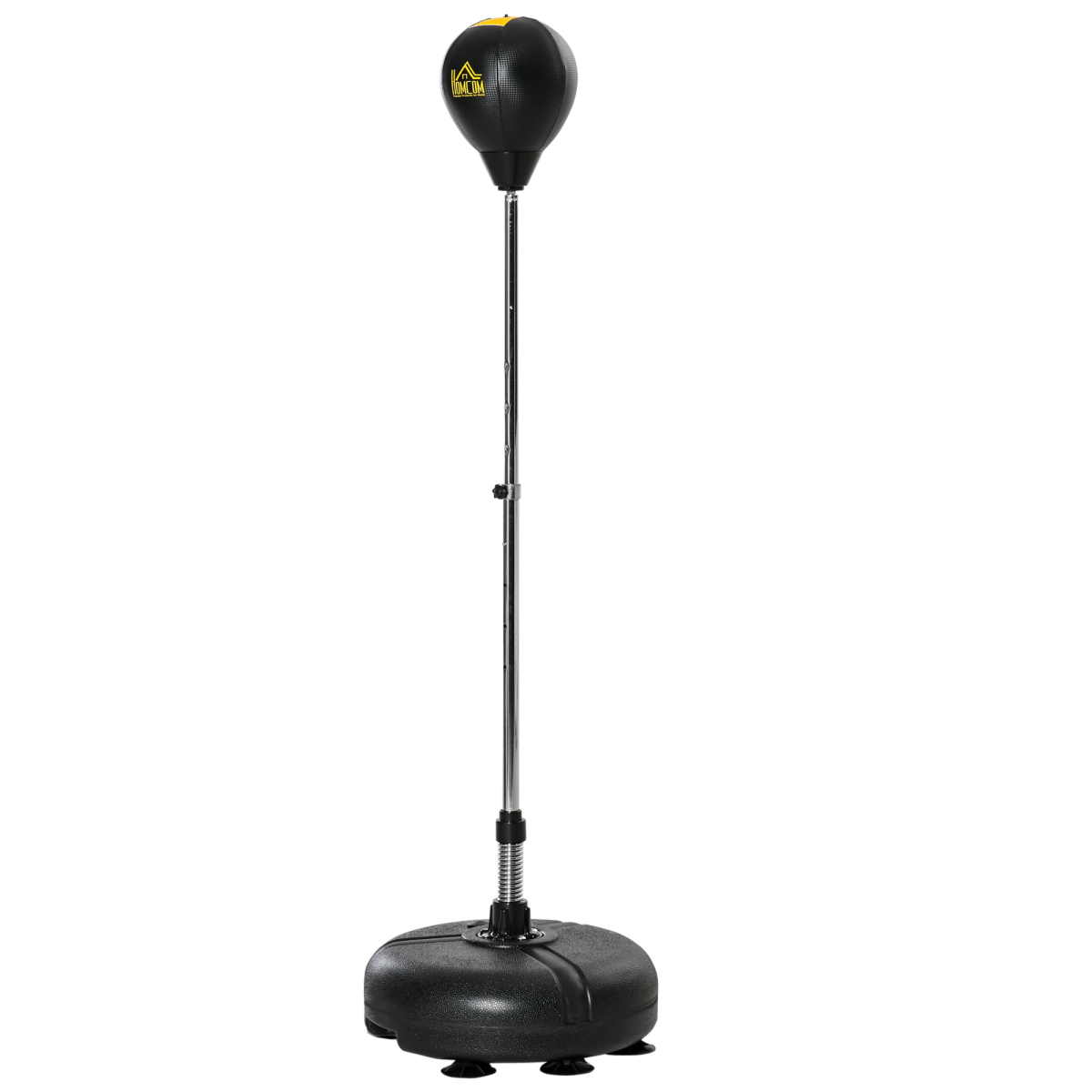 HOMCOM Adjustable Boxing Bag Stand Set with Gloves and Pump Black Gold
