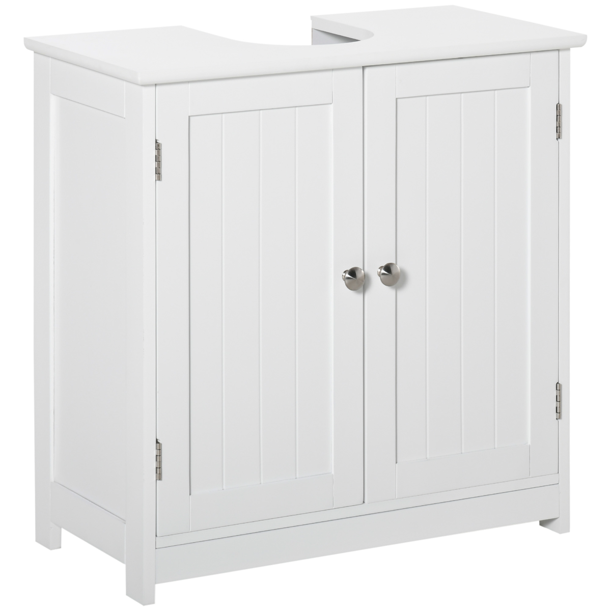 60x60cm White Under-Sink Storage Cabinet with Adjustable Shelf