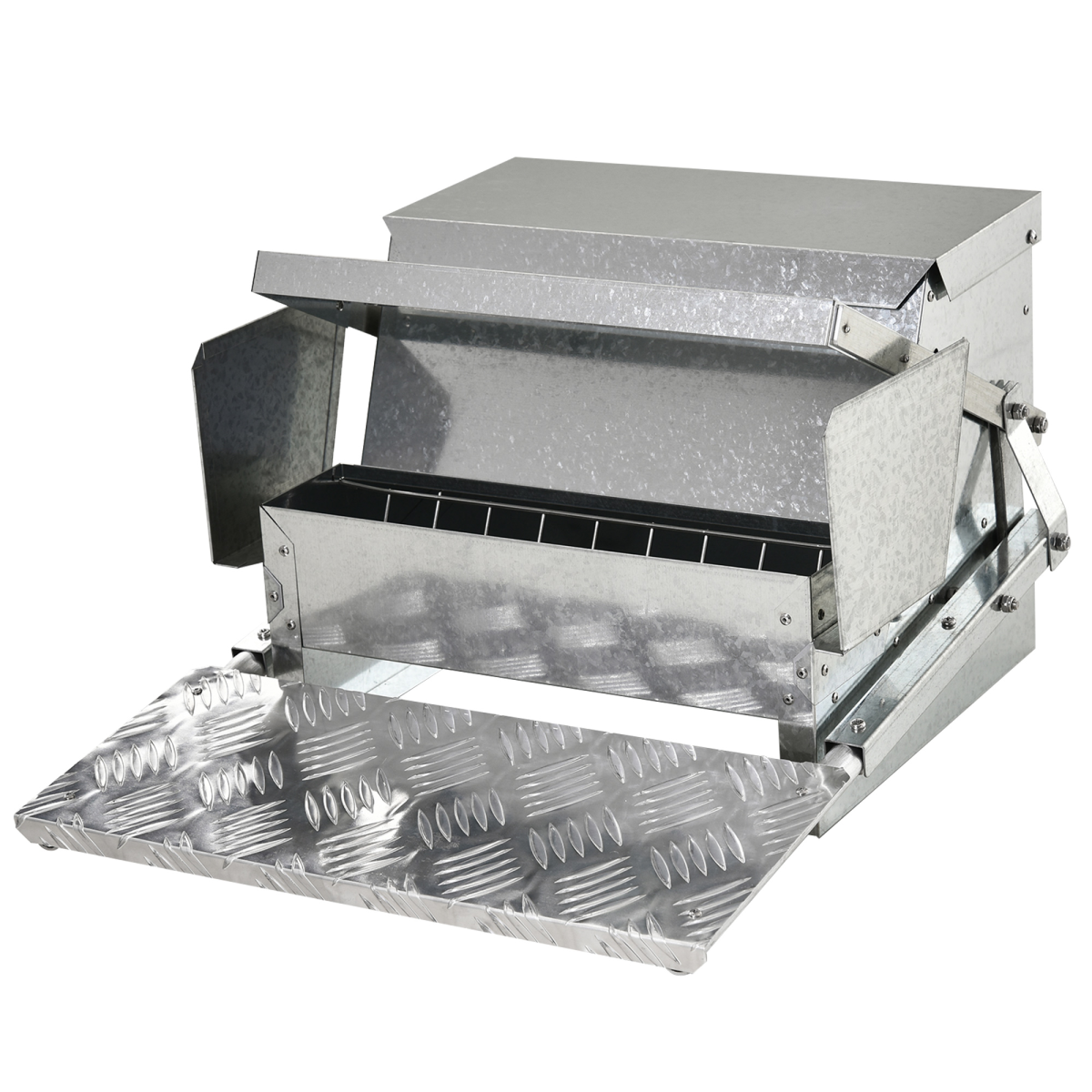 Automatic Chicken Feeder, Galvanized Steel Poultry Feeder, 11.5kg Capacity