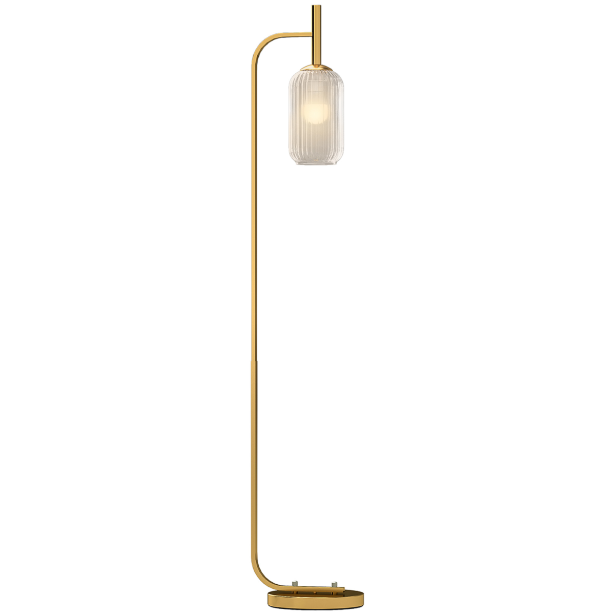 HOMCOM Modern Floor Lamp with Glass Shade and Foot Switch