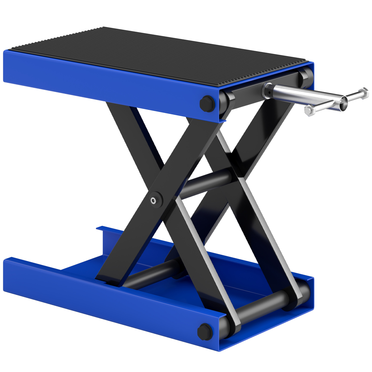 DURHAND 500kg Steel X-Frame Motorcycle Repair Lift Jack, Blue