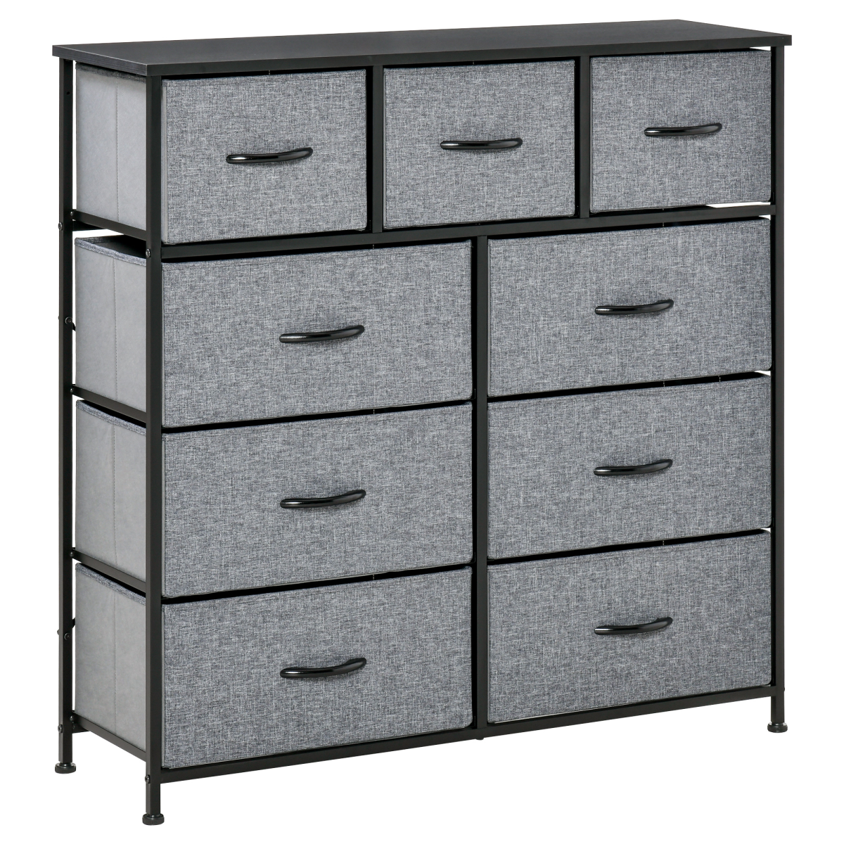 PawHut 9-Drawer Fabric Storage Dresser with Foldable Bins