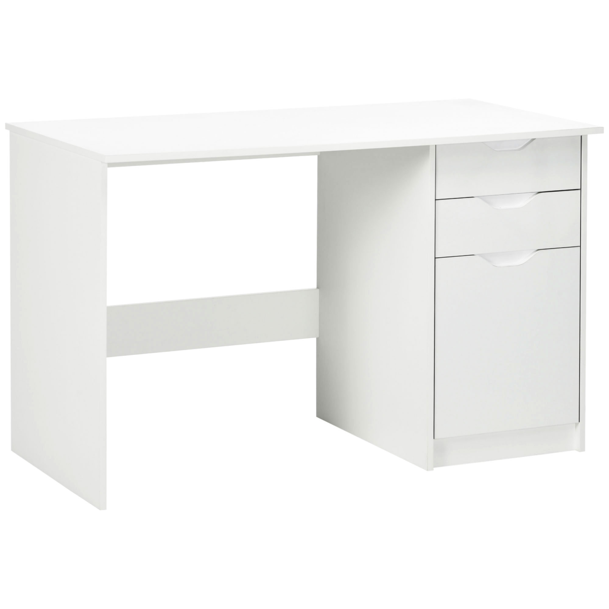 HOMCOM White Computer Workstation with 3 Drawers for Home Office, Study Desk