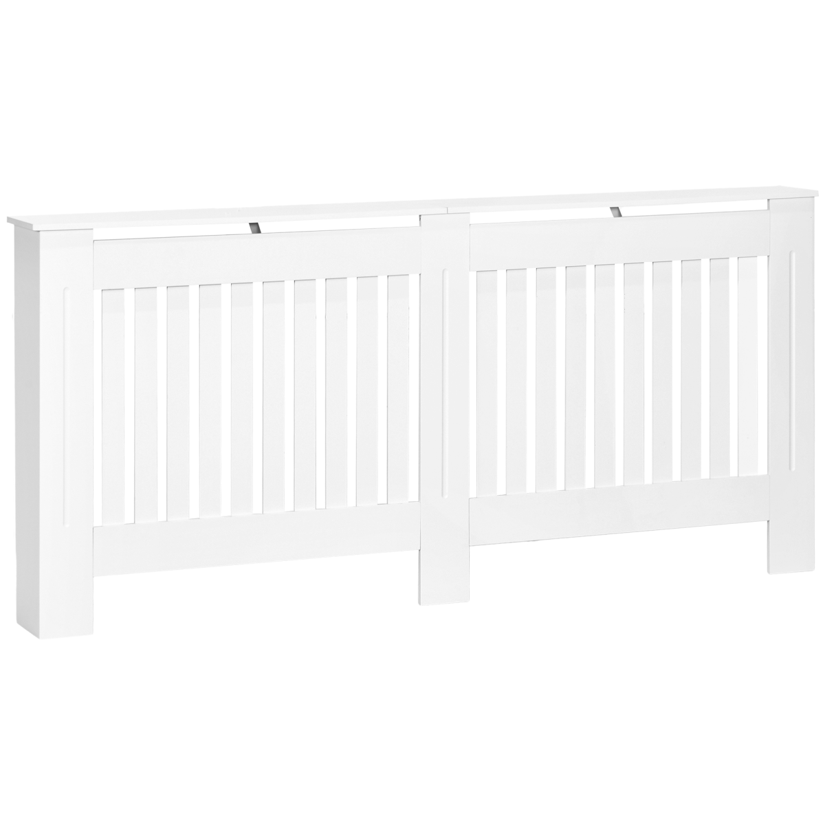 HOMCOM Painted Slatted MDF Radiator Cover Cabinet with Shelf, 172 x 19 x 81.5 cm