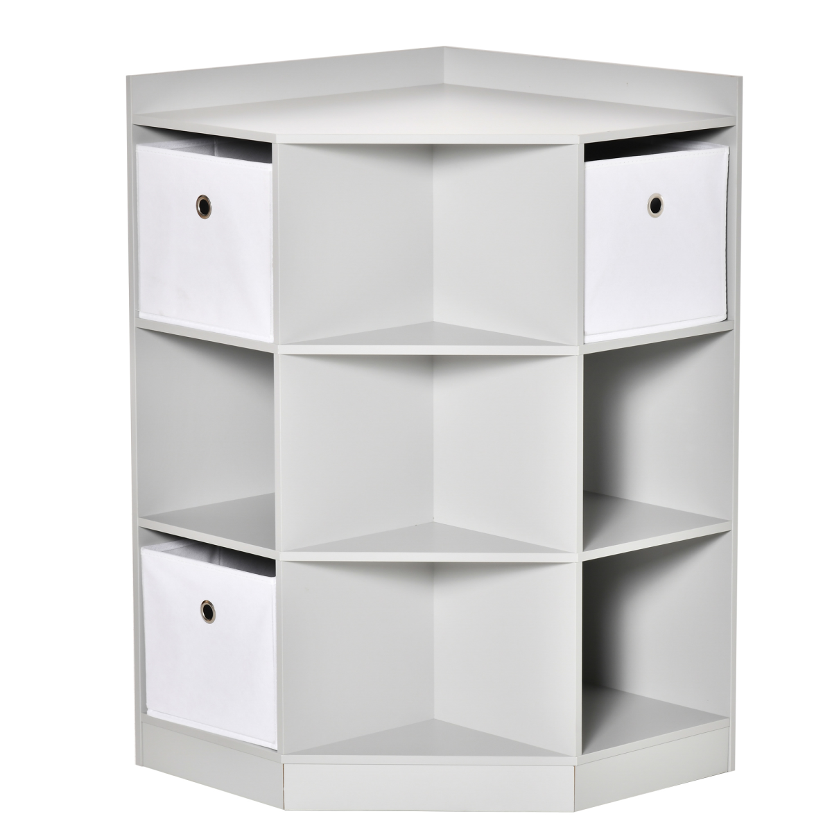 Kids Corner Storage Cabinet with Anti-Tipping Hardware, 9-Compartment Organizer with Drawers, HOMCOM