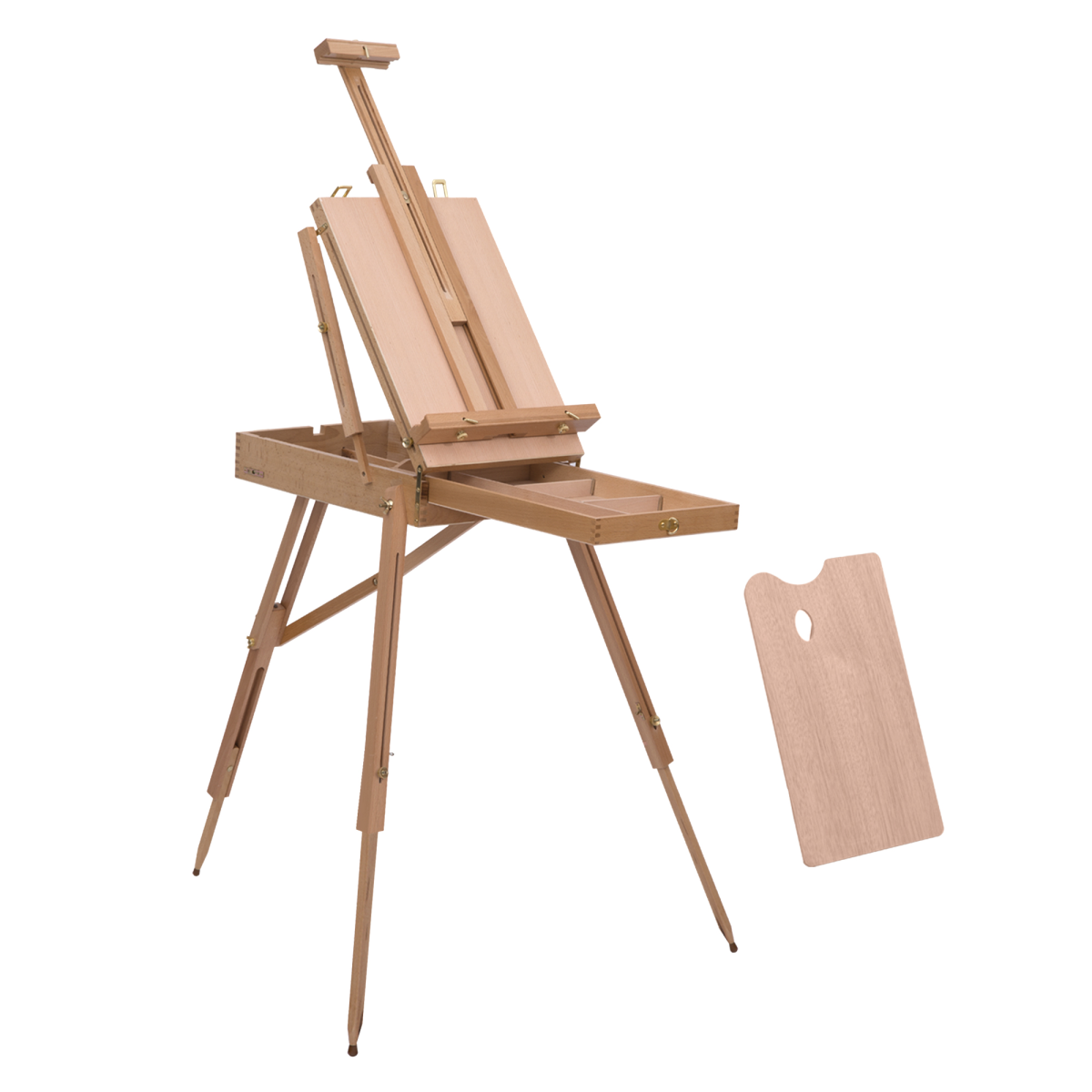 Adjustable Folding Wooden Art Easel with Drawer and Shoulder Strap