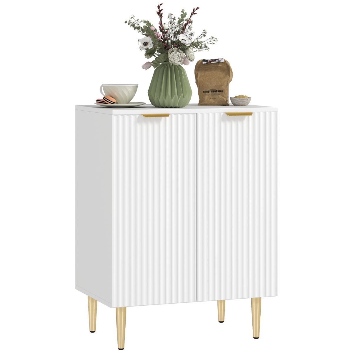 HOMCOM White Sideboard Buffet Cabinet with Adjustable Shelf