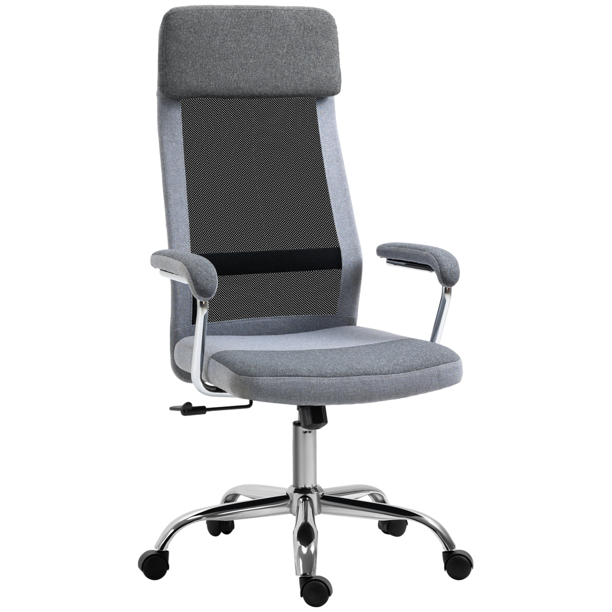 Vinsetto Office Chair Mesh High Back Swivel Task Desk Chair with Armrests, Grey