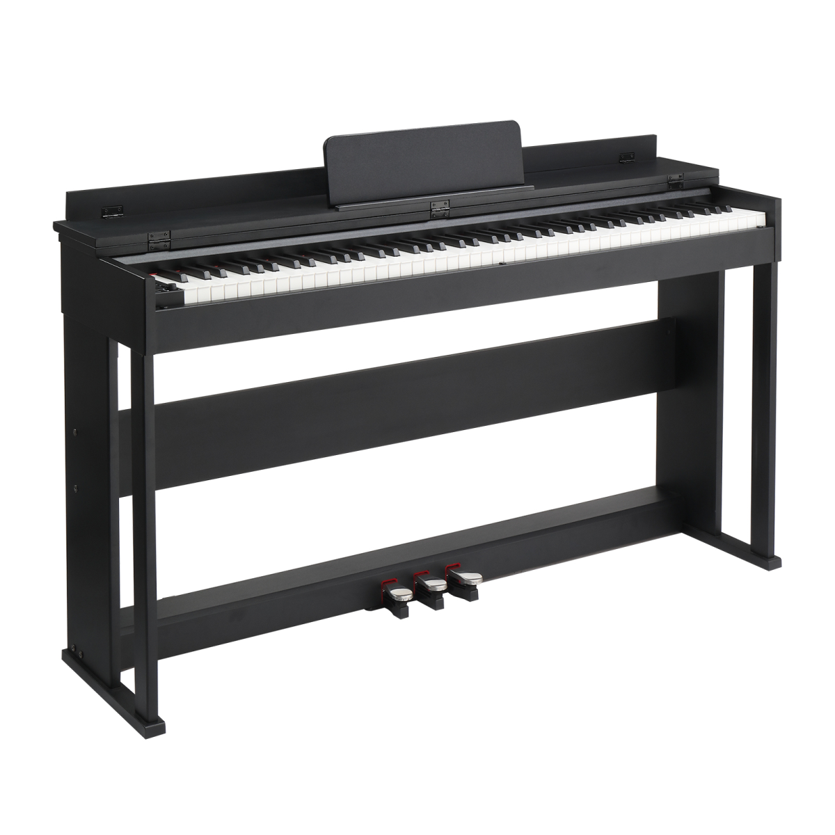 88-Key Full Weighted Action Home Digital Piano with Furniture Stand, Triple Pedals, Power Adapter, Headphone, Black