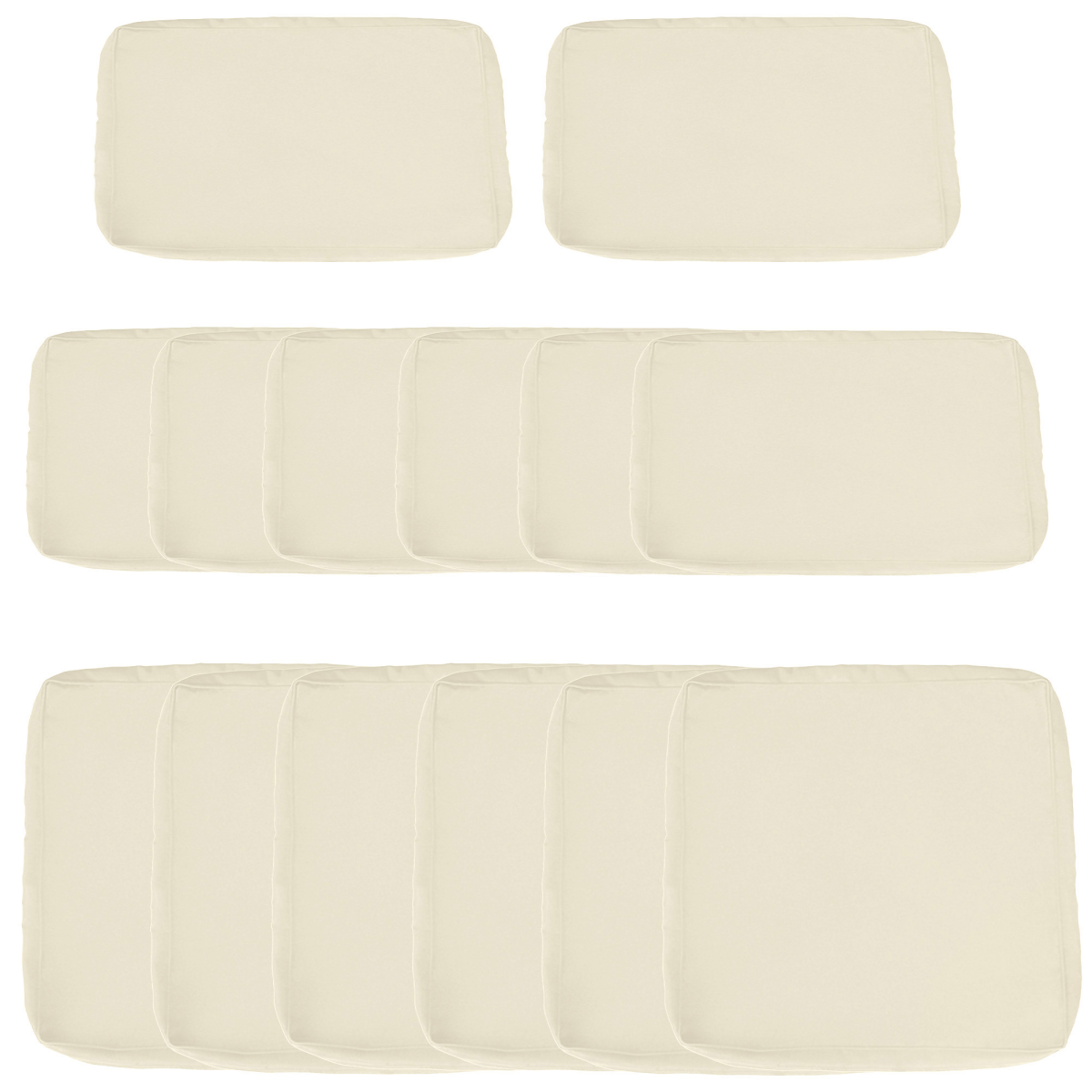 Outsunny 14-Piece Beige Outdoor Rattan Cushion Replacement Covers