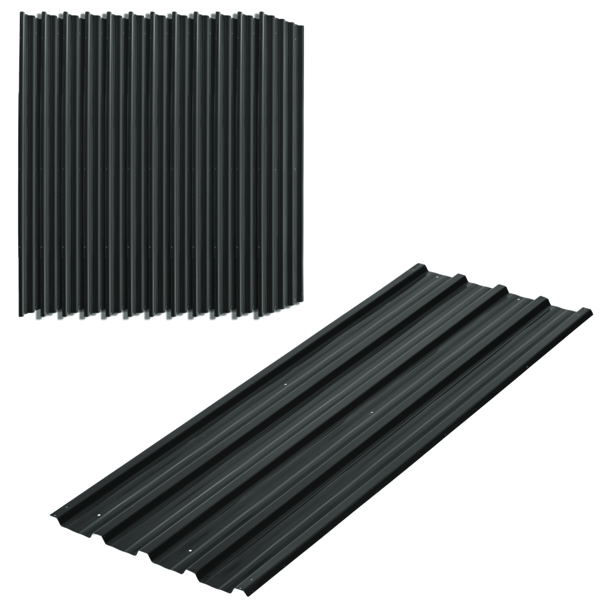 Outsunny 12-Pack Galvanised Steel Roofing Sheets, Dark Grey
