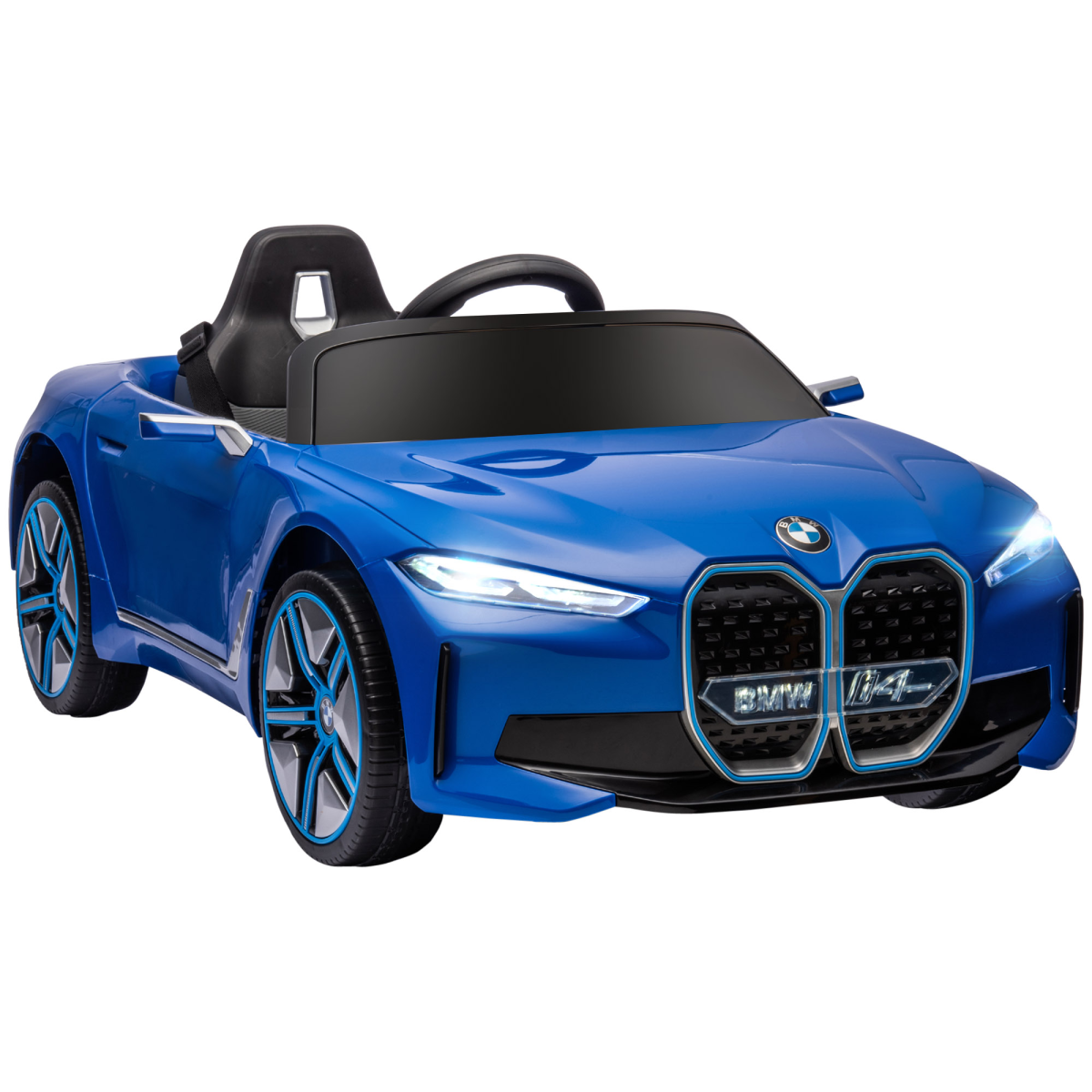HOMCOM BMW i4 Licensed 12V Kids Electric Ride-On Car with Remote - Blue