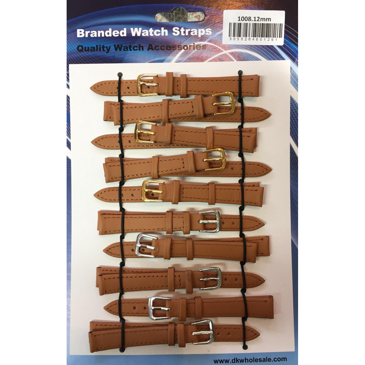 Leather Brown Tan Extra Long Watch Straps Pk10 14mm