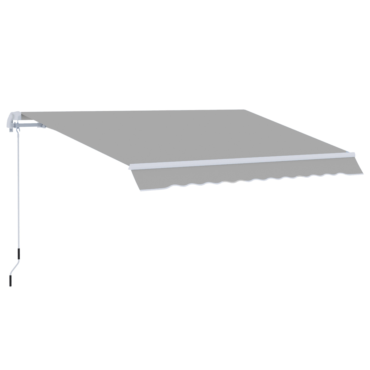 Outsunny Outdoor Awning Canopy with Hand Crank, Adjustable Angle, Aluminium Frame, 3 x 2m