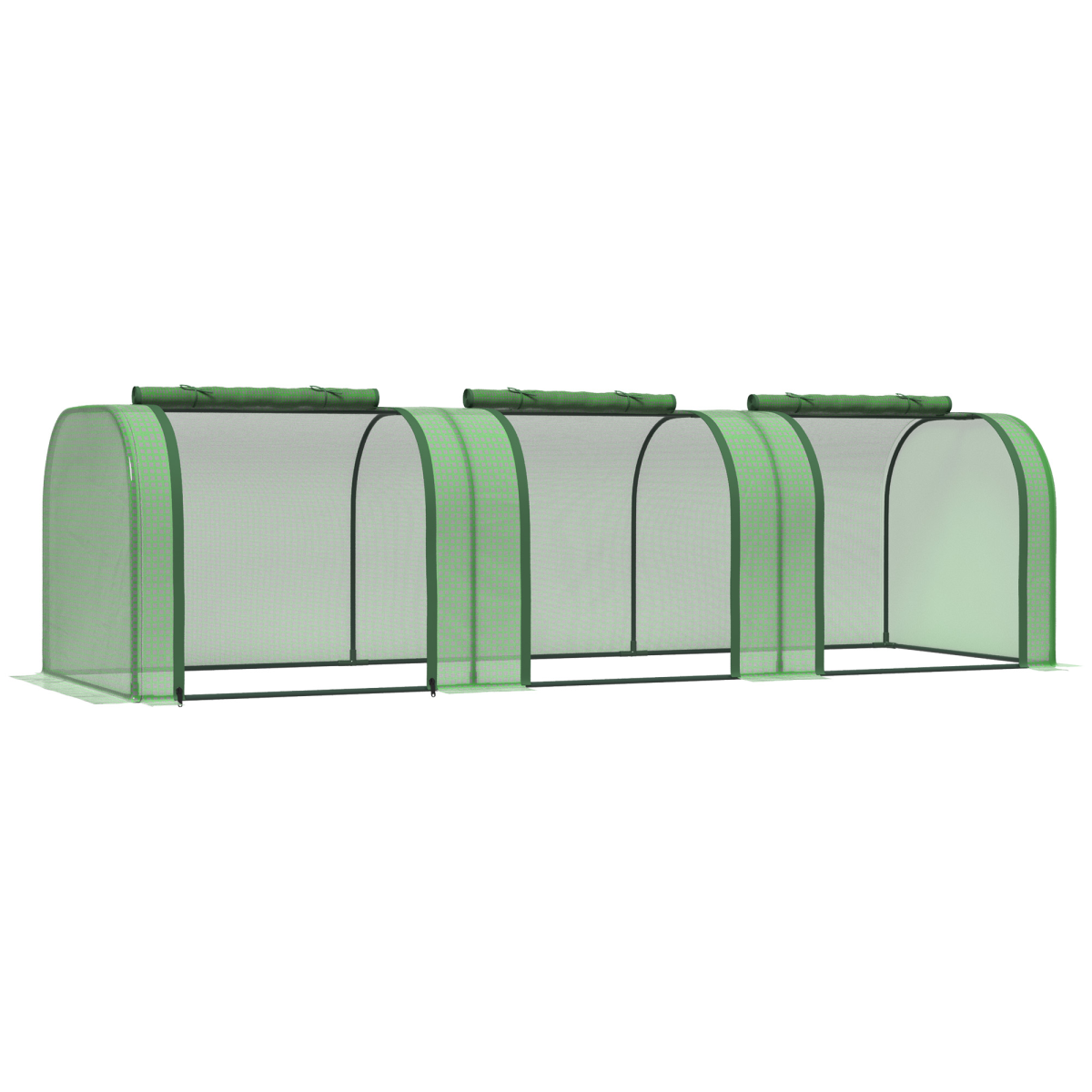 Outsunny Tunnel Greenhouse with Steel Frame and Zipped Roll-Up Doors