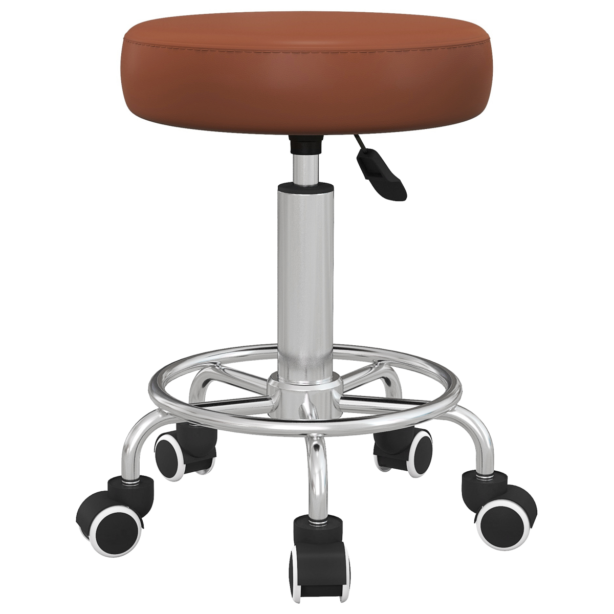 Vinsetto Adjustable Height PU Leather Salon Stool, Brown