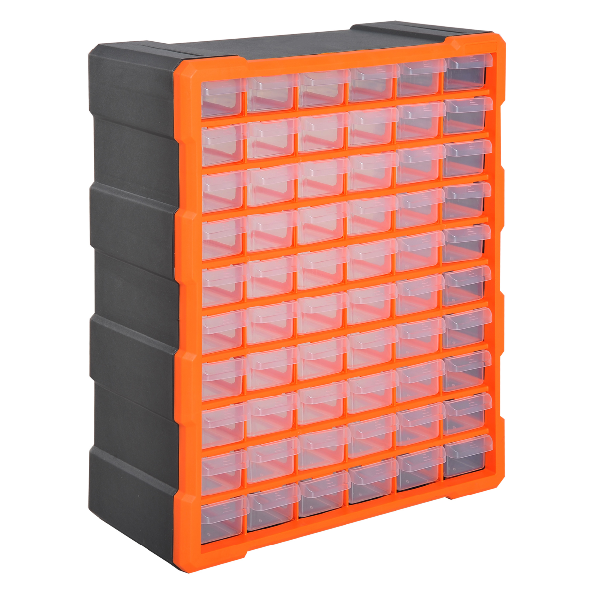 60-Drawer Wall Mount Parts Organiser Cabinet with Clear Drawers
