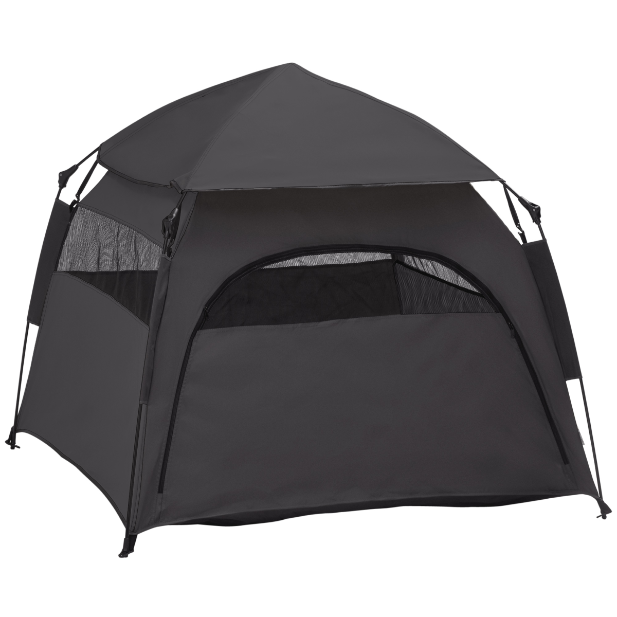 PawHut Foldable Waterproof Pet Tent with Mesh, Carry Bag, Grey