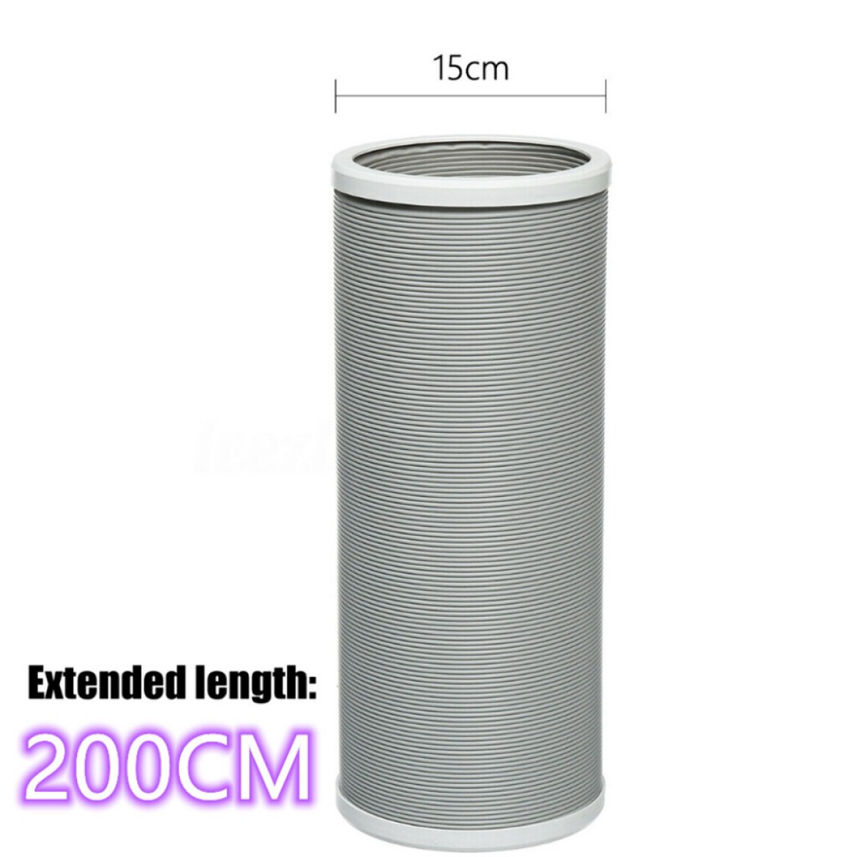 2M Flexible PVC Air Conditioner Exhaust Hose, 15cm Diameter, White