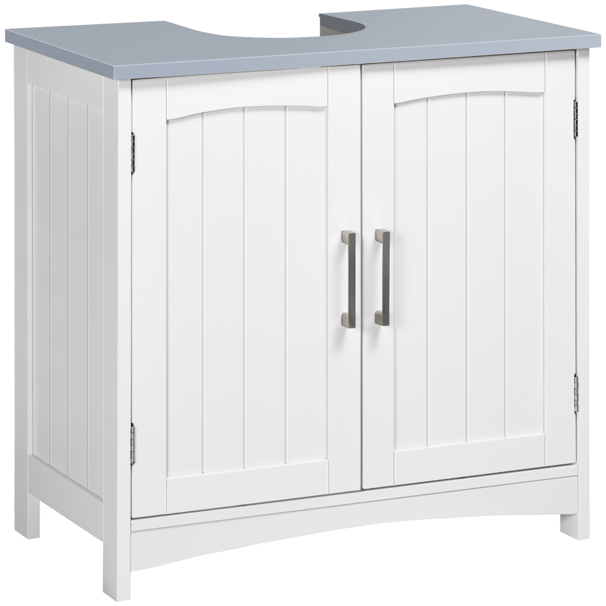 Kleankin Pedestal Under Sink Bathroom Cabinet, White, Storage Vanity Unit with Adjustable Shelf