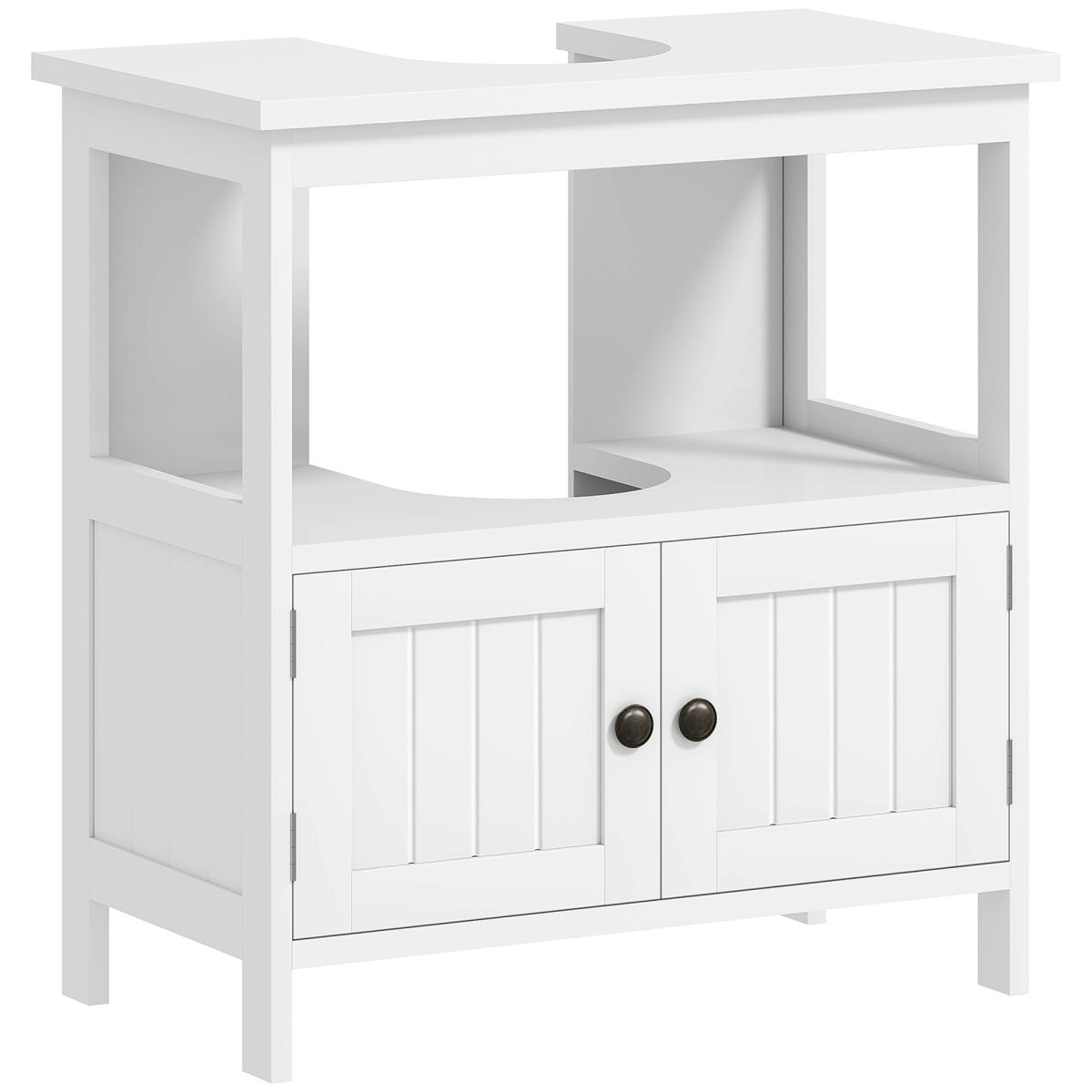 kleankin Bathroom Under Sink Pedestal Cabinet, Storage Shelf, Door, White