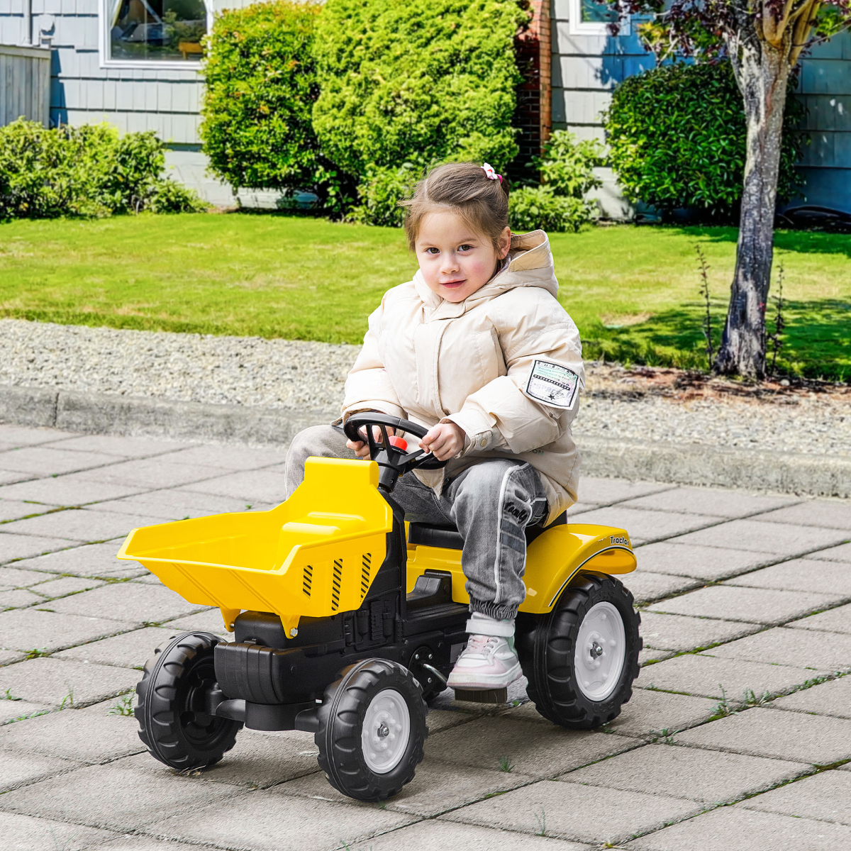 Kids Ride-On Excavator Tractor for Ages 3-6