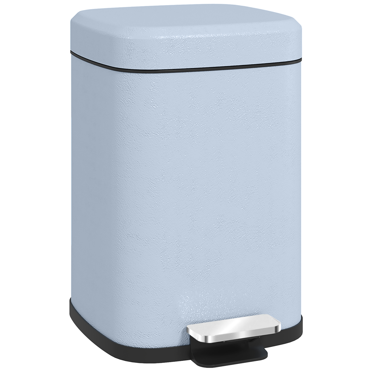 HOMCOM 12L Kitchen Pedal Bin with Soft-Close Lid, Light Blue