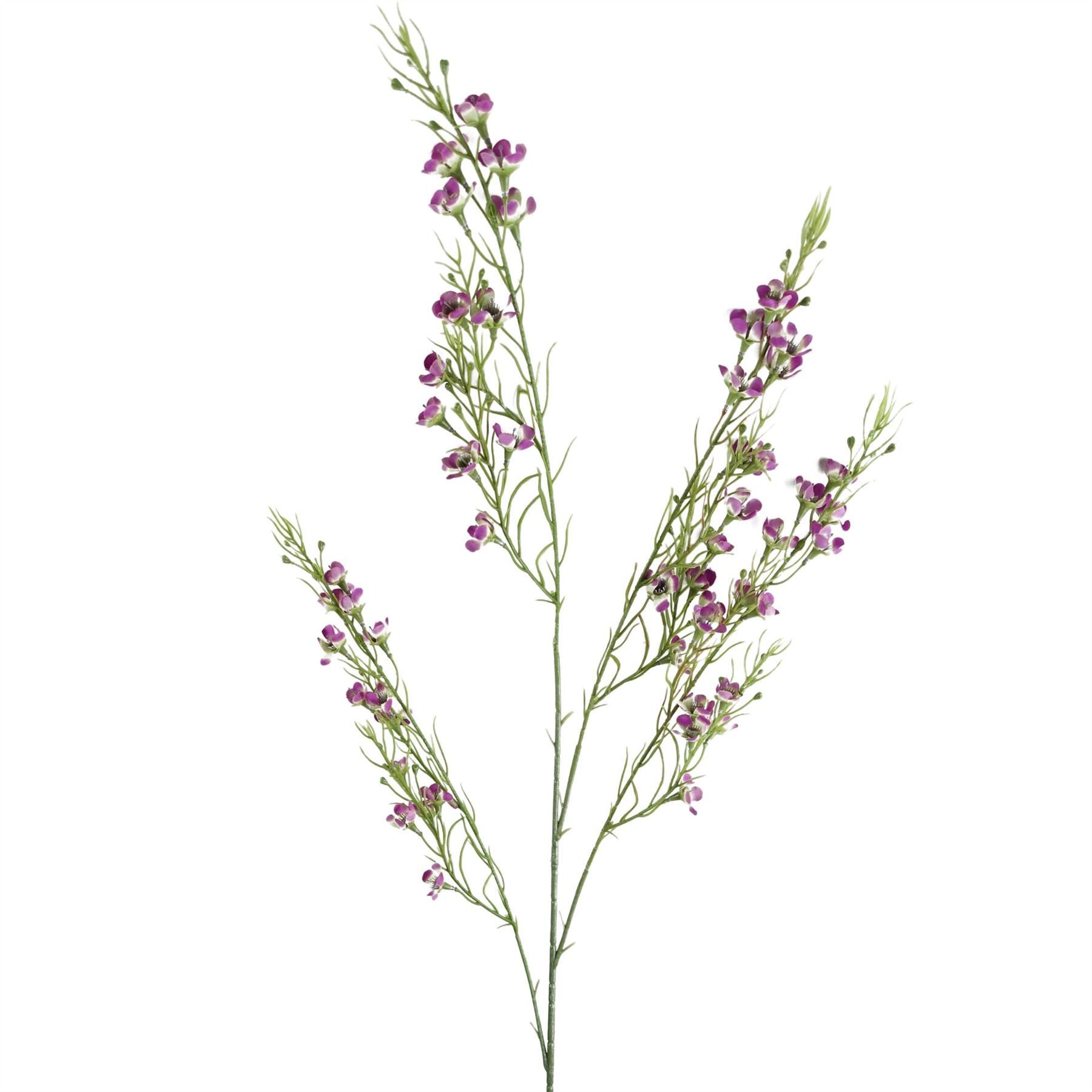Leaf 100cm Artificial Purple Blossom Spray Stem with Small Silk Flowers and Wired Shapable Stem