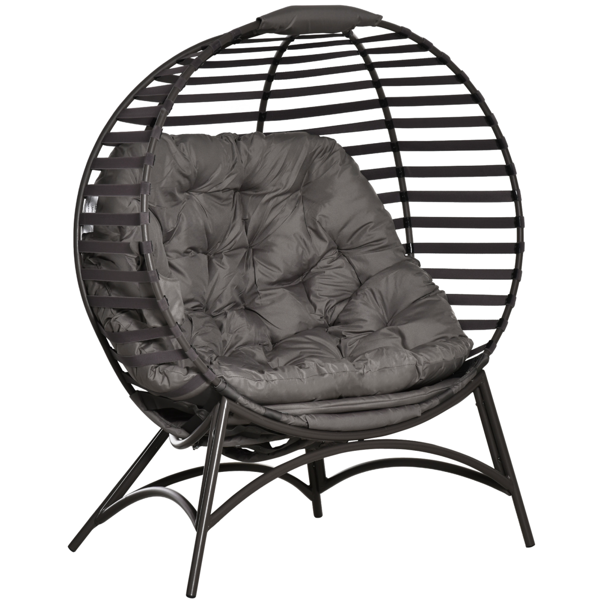Outsunny Foldable Egg Chair with Cushion, Steel Frame