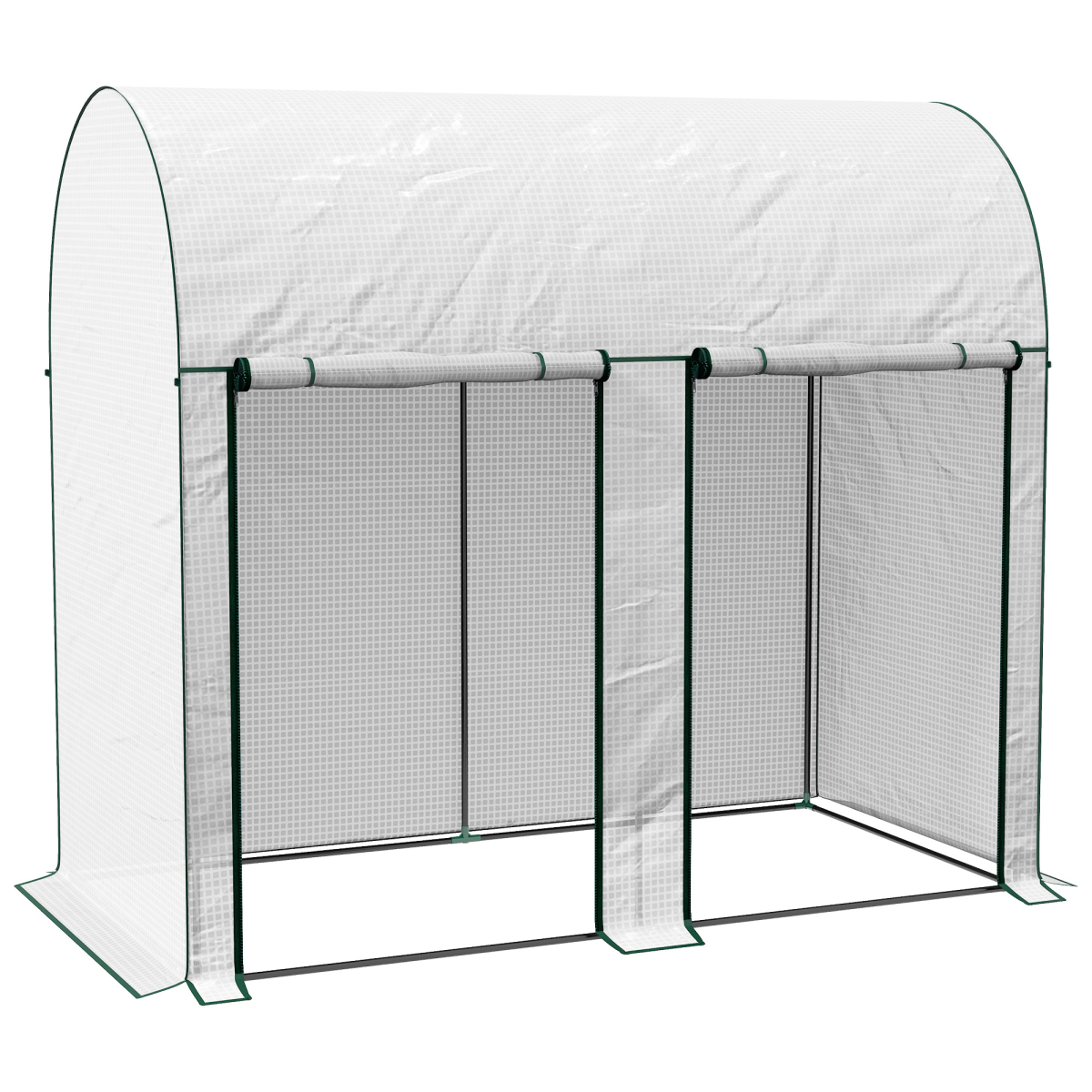 Outsunny Small Tomato Greenhouse 200 x 100 x 178cm, Roll-Up Zipped Doors