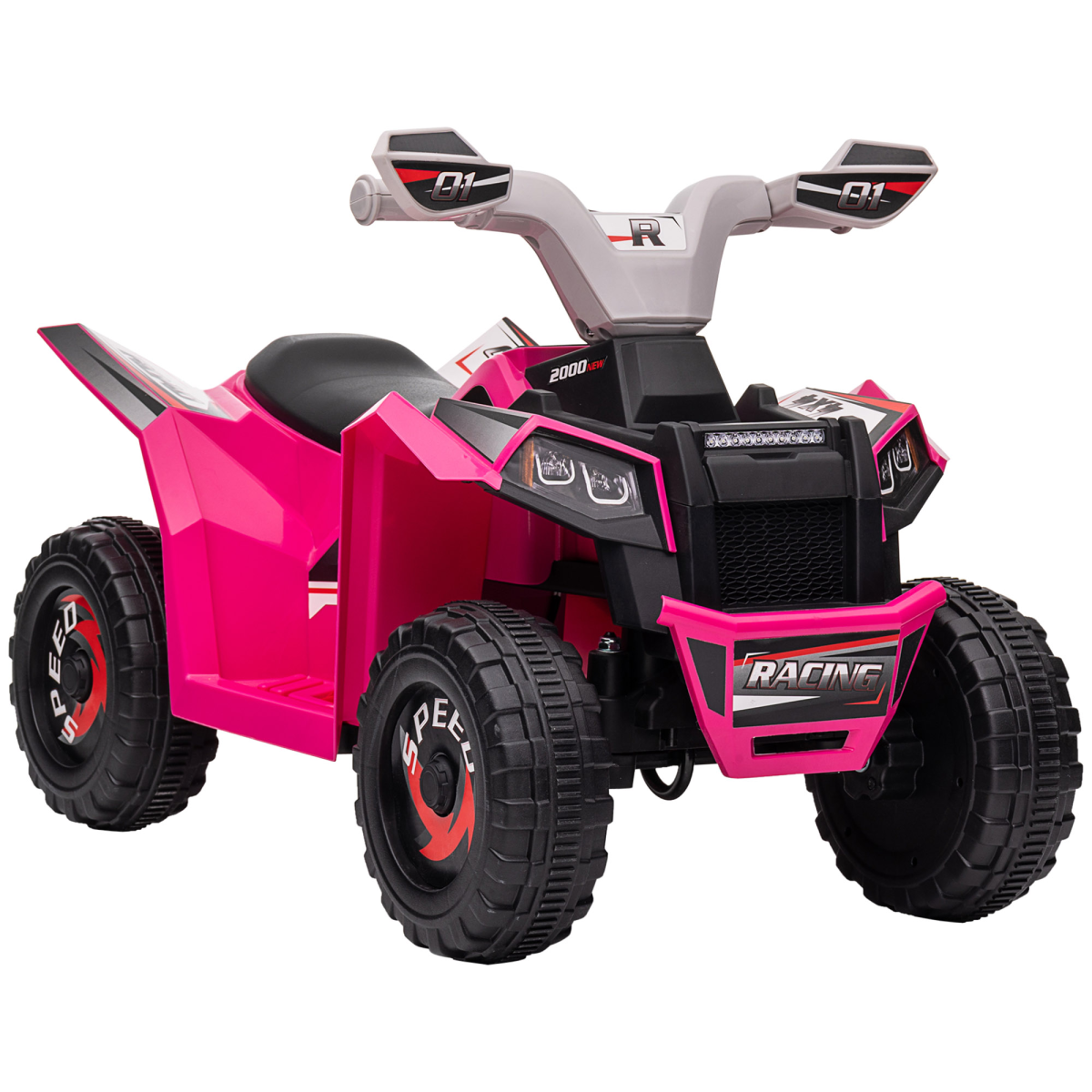 HOMCOM 6V Kids Electric Quad Bike Ride-On ATV, Pink, 18-36 Months
