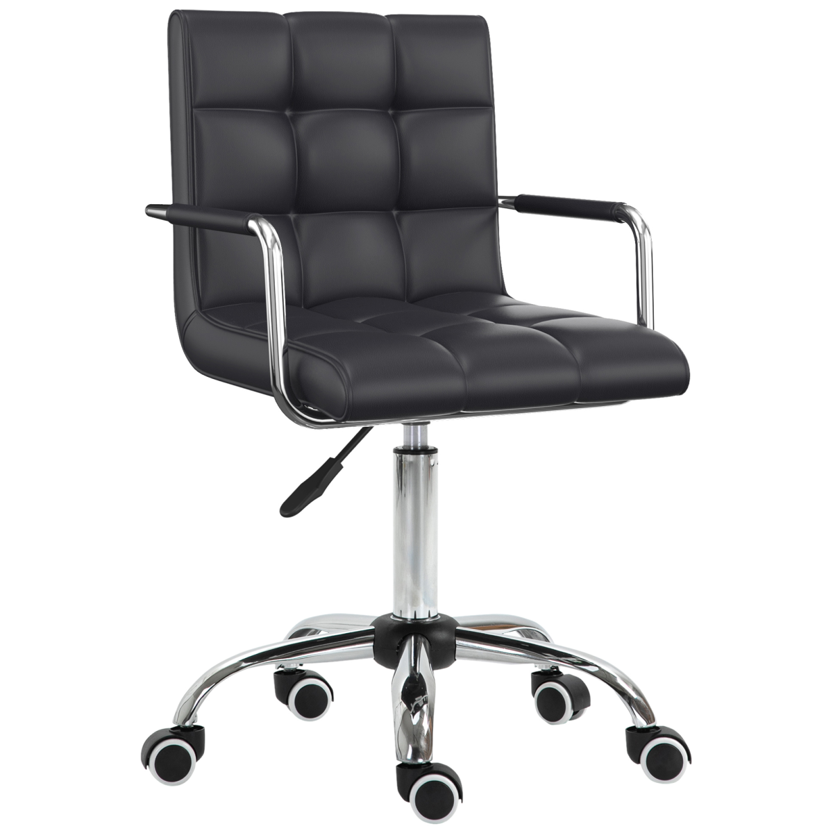 Vinsetto Black PU Leather Height Adjustable Swivel Office Chair