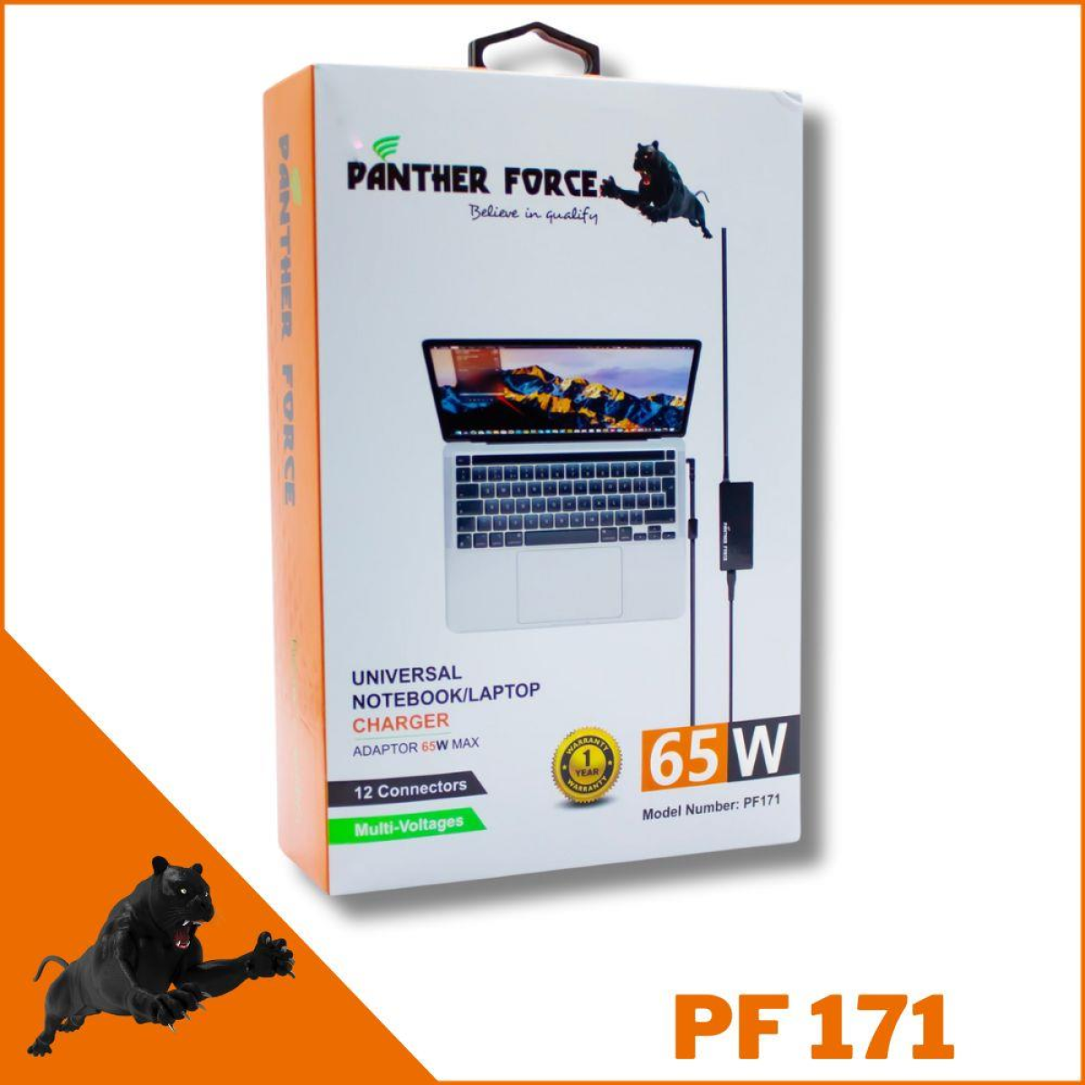 Panther Force 65W Universal Laptop Charger for Notebook, Chromebook and Ultrabook