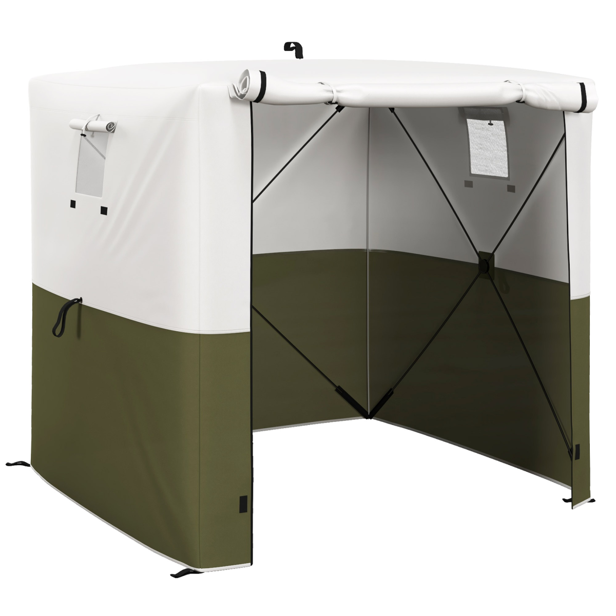 Outsunny 2 x 2m Pop Up Gazebo with Sides, UV30+ Cover, Mesh Windows, Carry Bag, Green