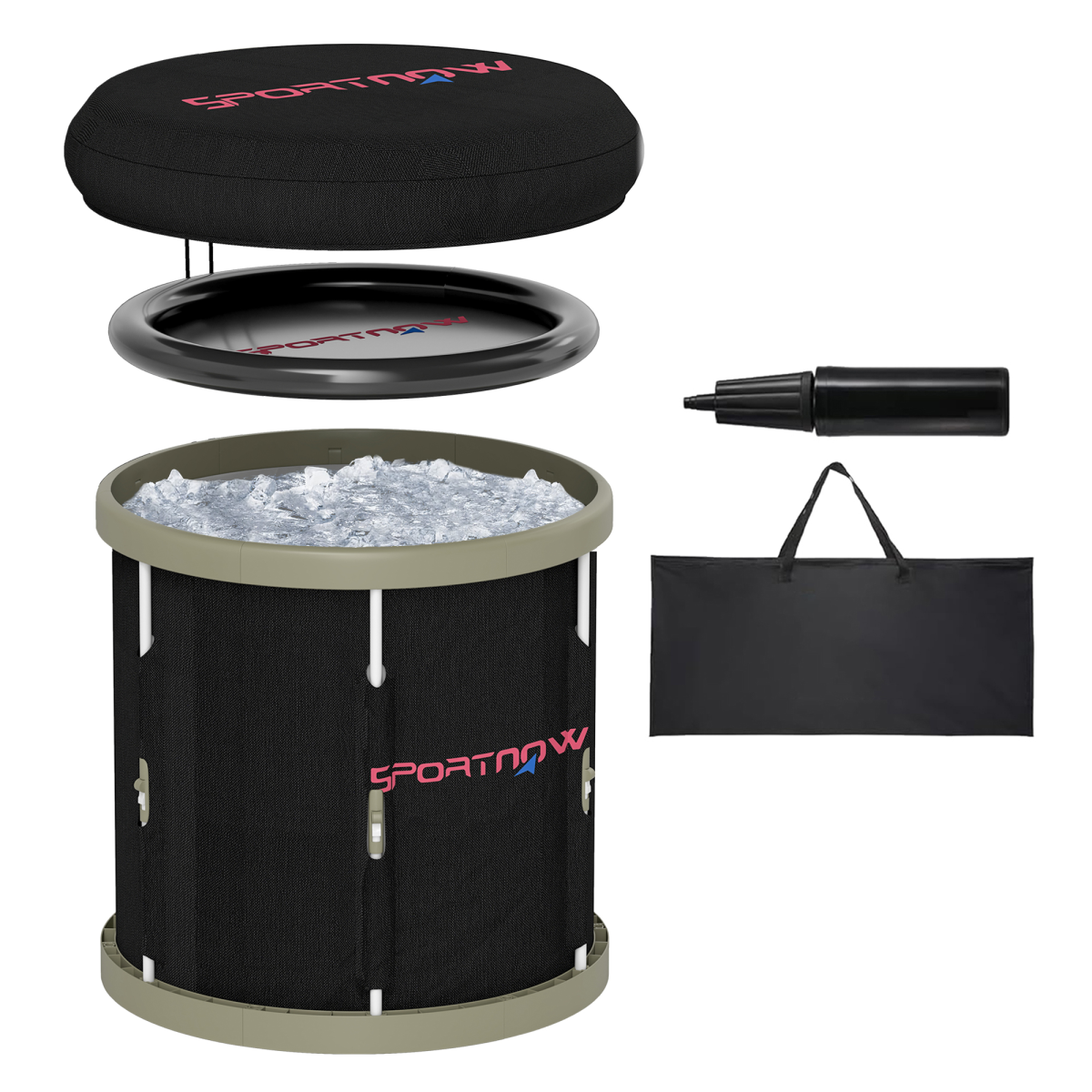 SPORTNOW 210L Portable Ice Bath Tub for Cold Water Therapy, Black