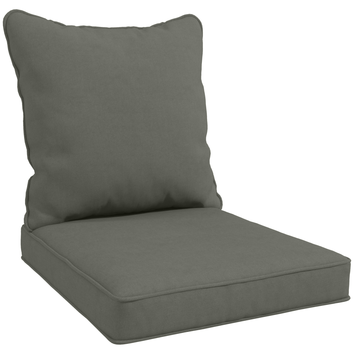Outsunny Outdoor Seat and Back Cushion Set, Charcoal Grey