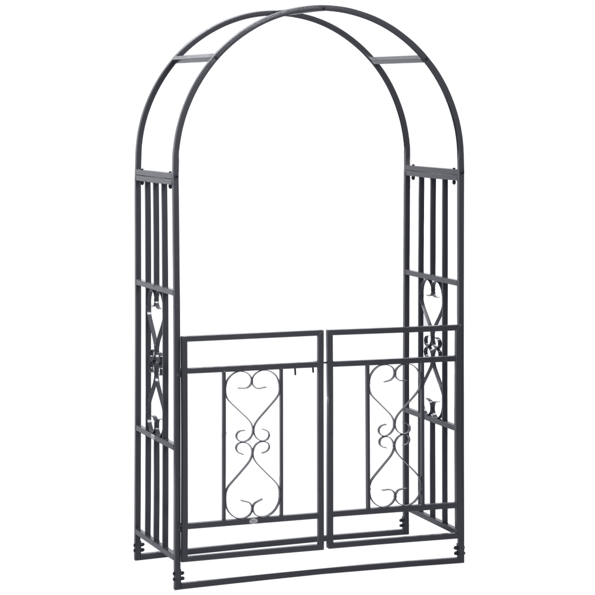 Outsunny Steel Garden Arch with Double Gate for Climbing Plants