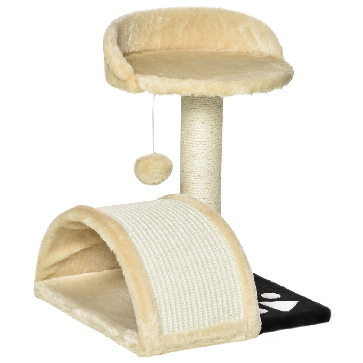Pawhut Cat Tree with Sisal Scratching Posts, Plush Cover, Ball Toy and Lightweight Design
