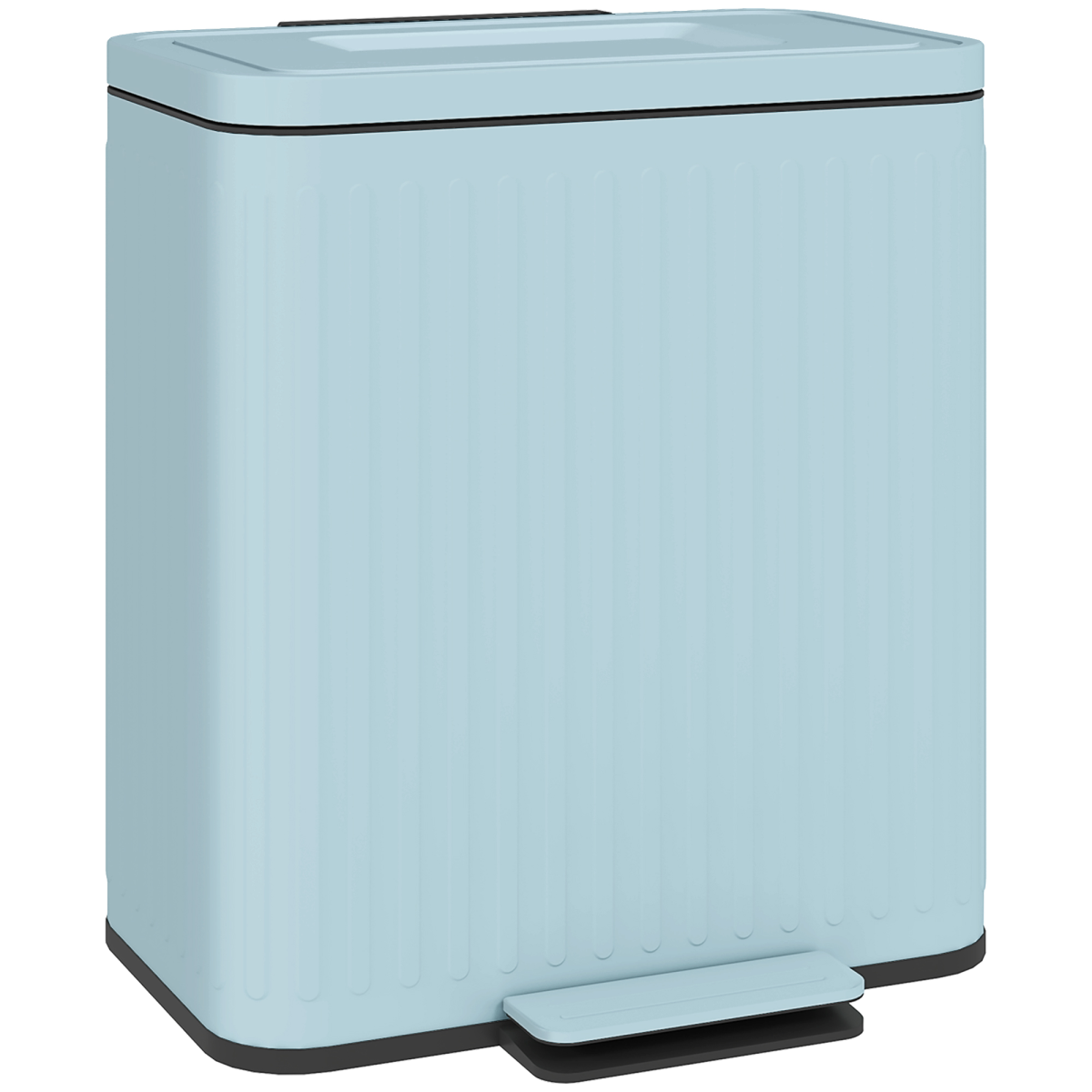 HOMCOM Double Pedal Rubbish Bin, 2 x 20L, Soft-Close Lid