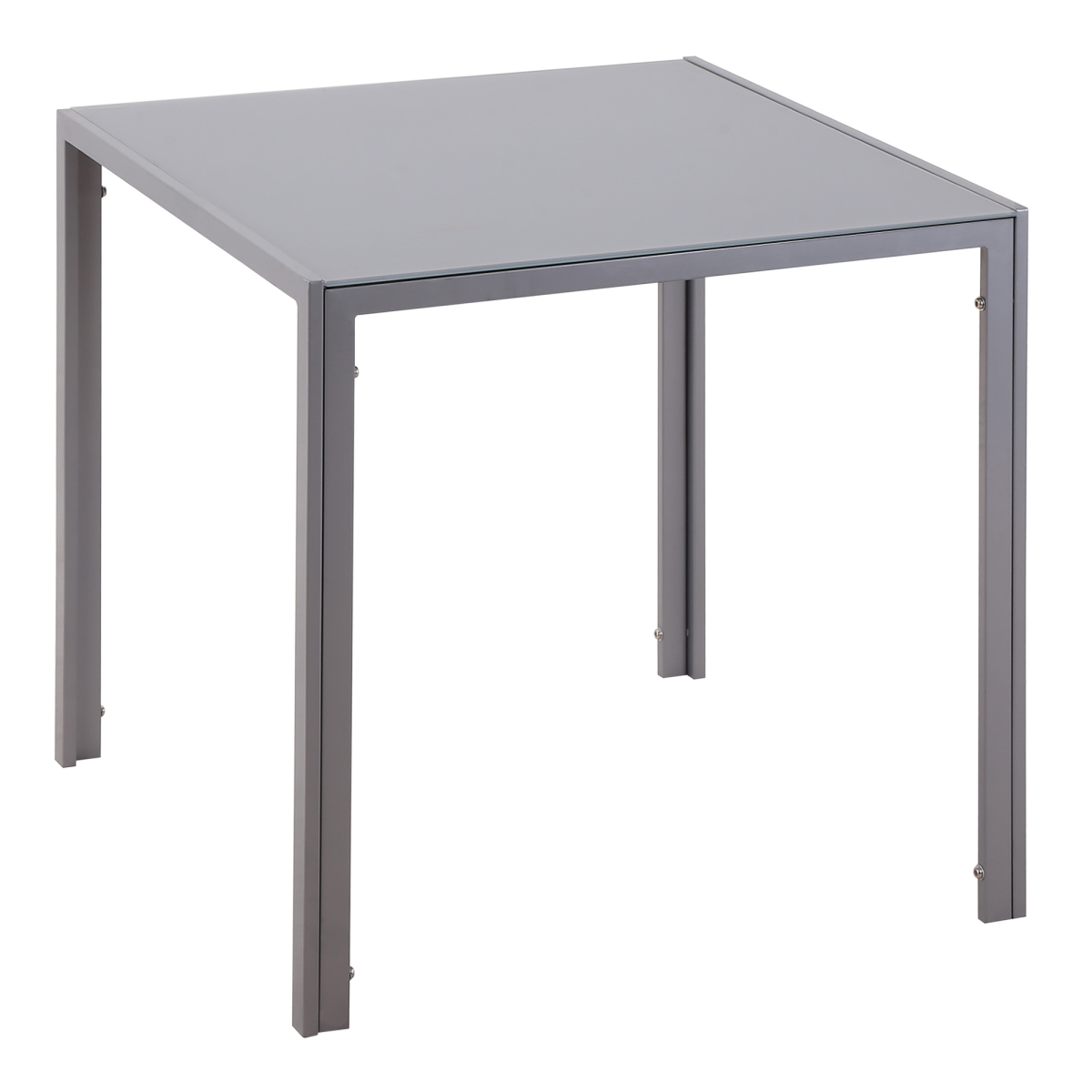 HOMCOM Square Tempered Glass Dining Table with Steel Frame