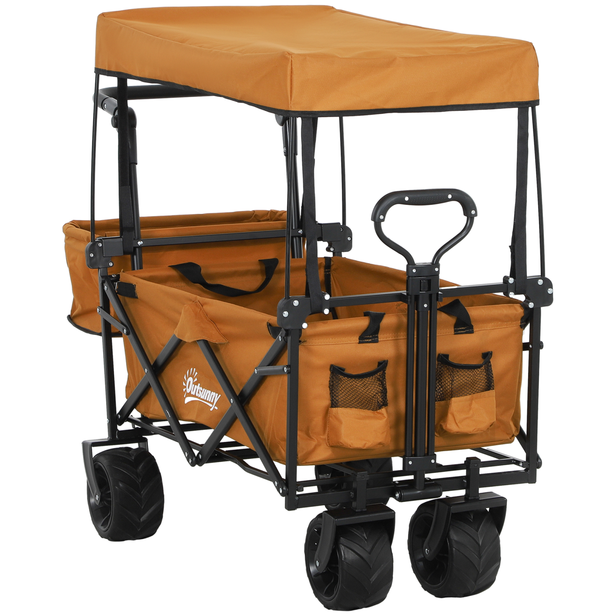 Outsunny Folding Utility Cart with Canopy, 68kg Capacity